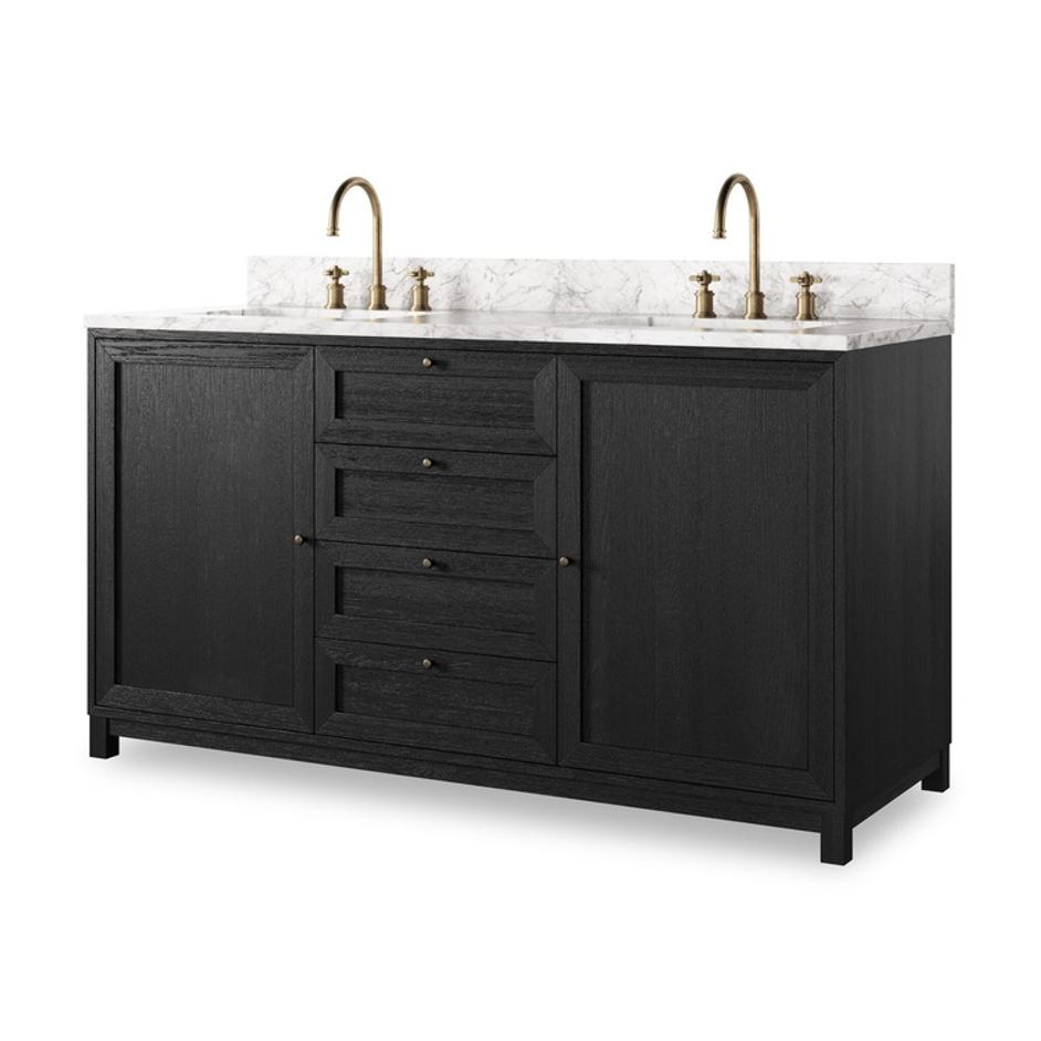 Millie Double Vanity - Satin Drifted Black Veneer by Four Hands