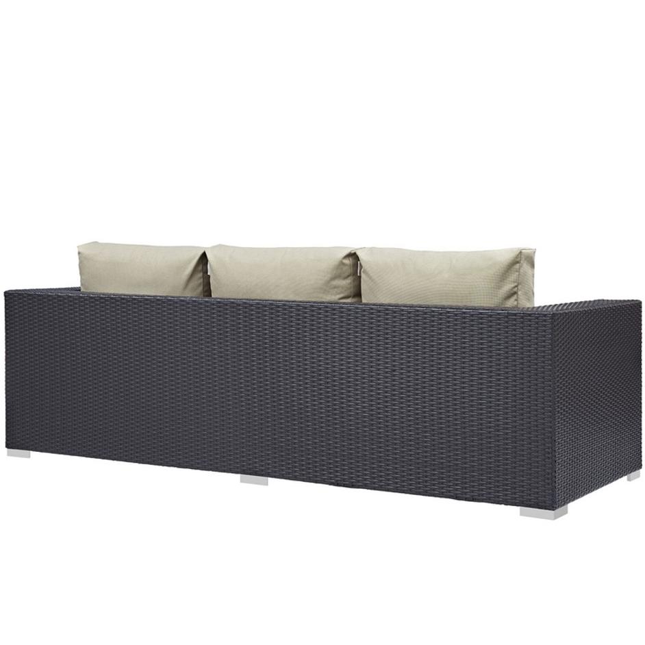 Minerva Outdoor Patio Sofa In Espresso Beige by Modway Furniture
