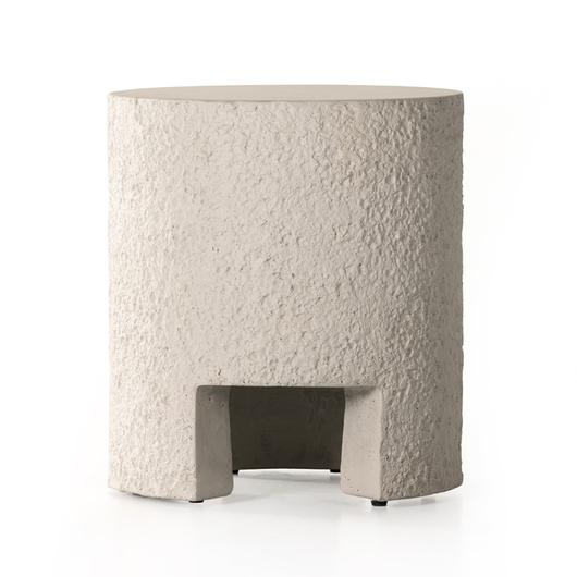 Kember Outdoor End Table In Blanc White by FOUR HANDS