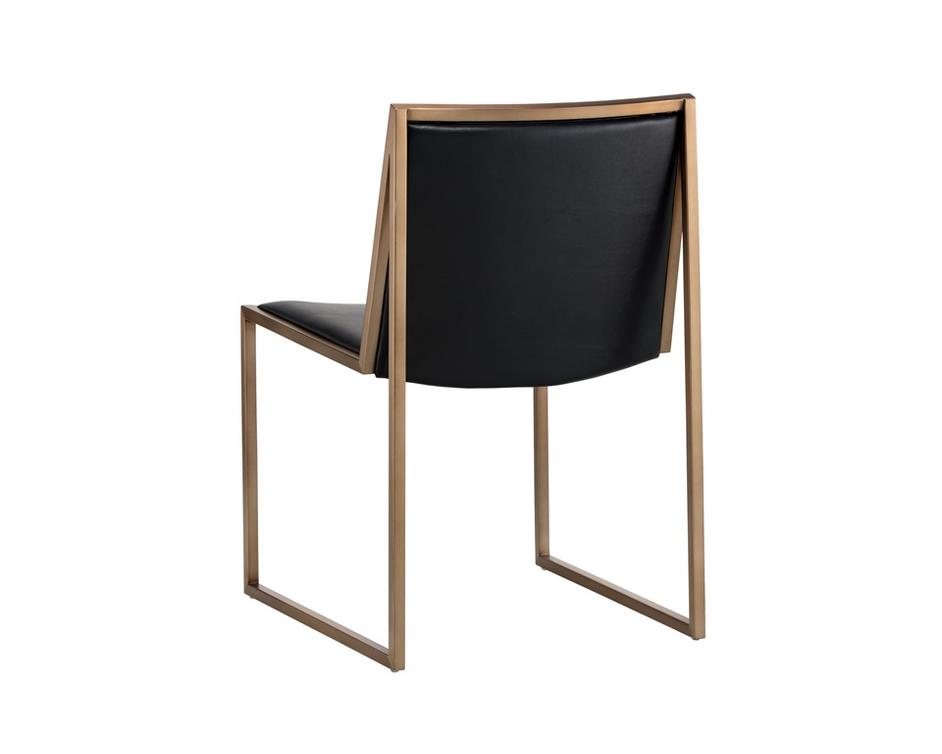 Blair Dining Chair - Antique Brass - Cantina Black by Sunpan