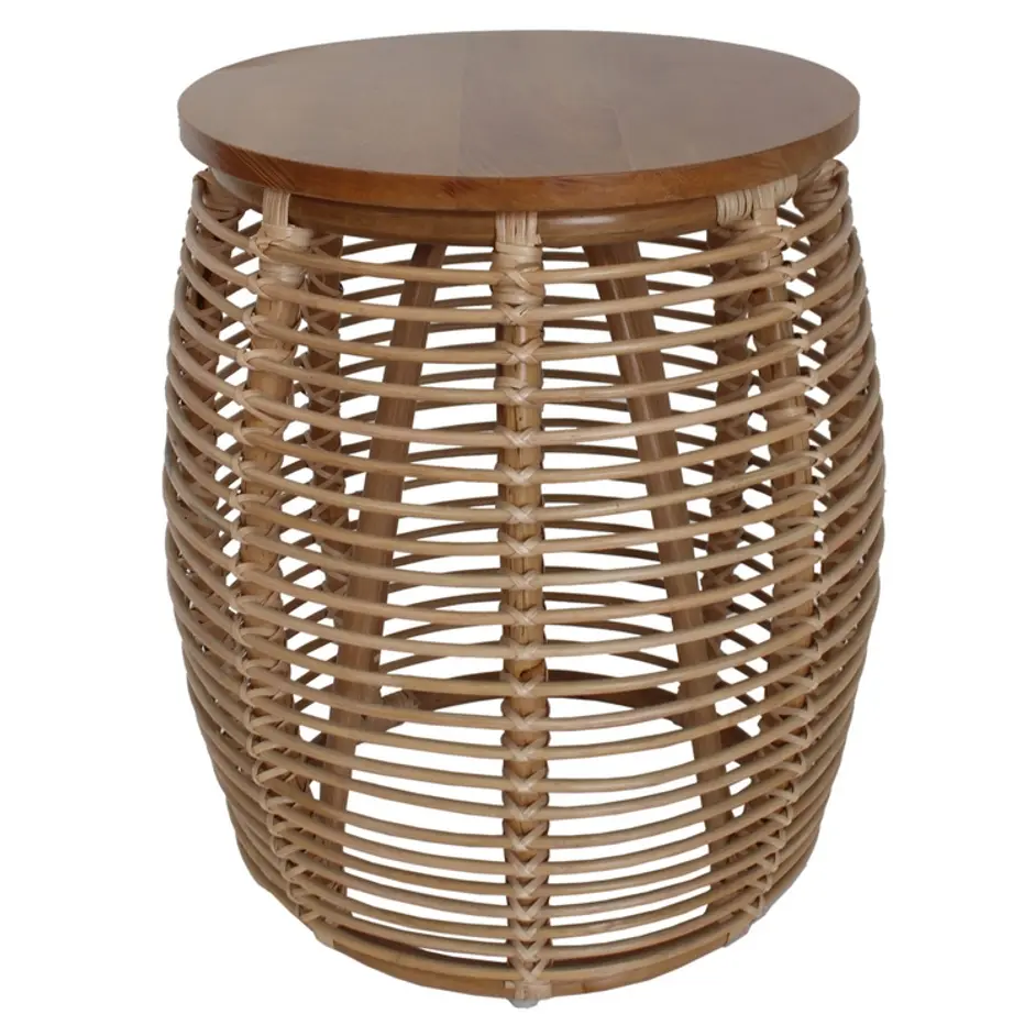 Iris Rattan End Table In Honey by New Pacific Direct
