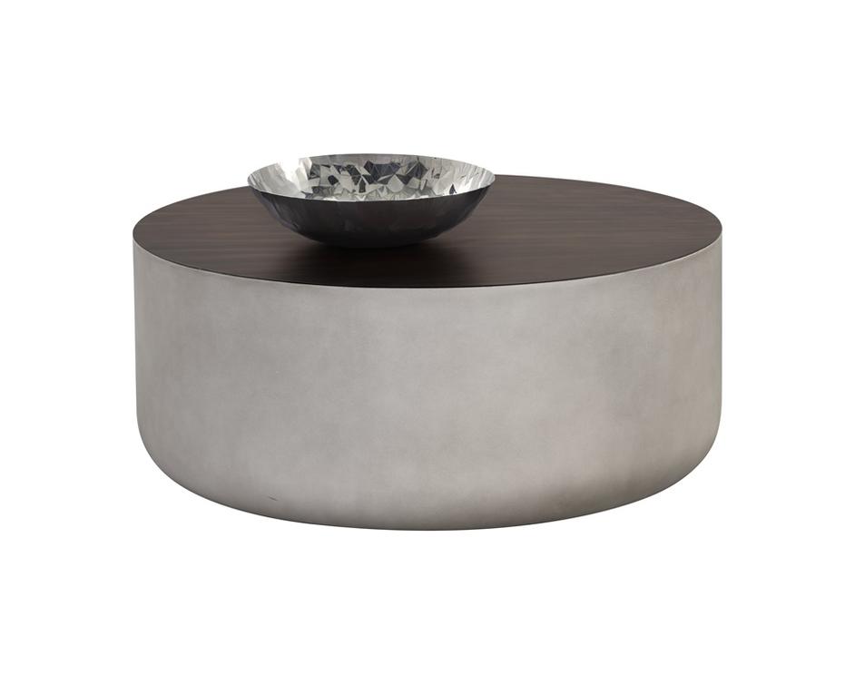 Diaz Coffee Table - Grey - Wood Grain Brown by Sunpan