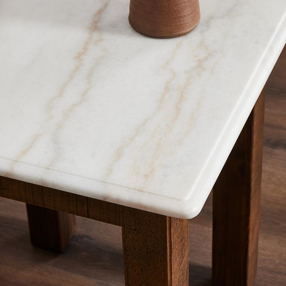 Jessa End Table in Waxed Bleached by FOUR HANDS