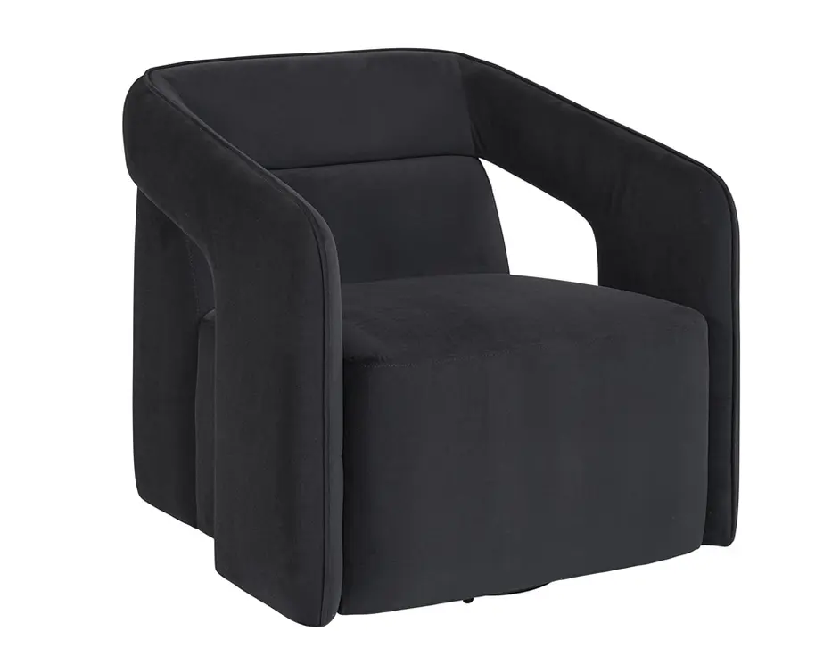 Kendrick Swivel Chair - Abbington Black by Sunpan