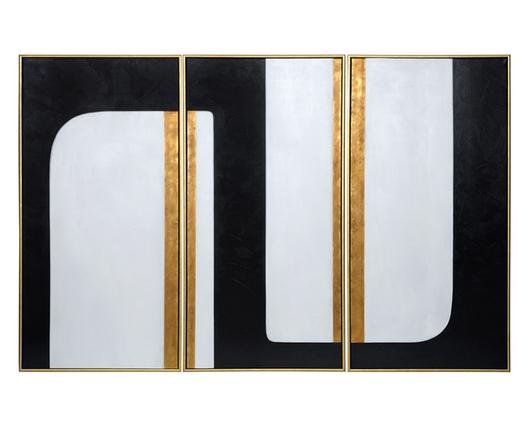 The Path (set Of 3) - 30" X 60" - Gold Floater Frame by Sunpan