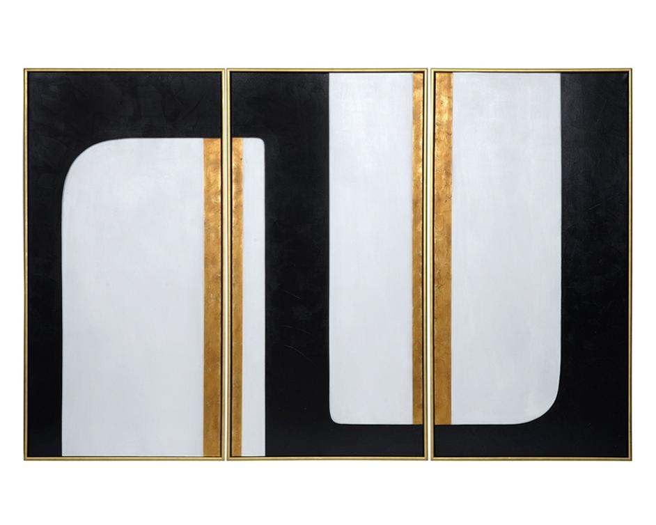 The Path (set Of 3) - 30" X 60" - Gold Floater Frame by Sunpan