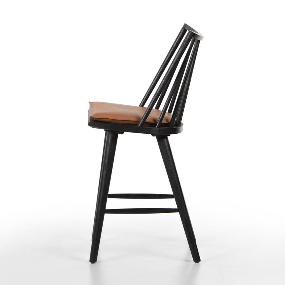 Lewis Windsor Stool W Cushion In Bl In Counter by FOUR HANDS