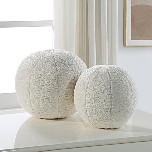 Capra Ball Sheepskin Pillows, S/2 by Uttermost