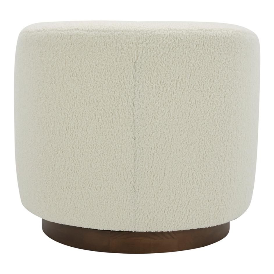 Oscy Swivel Chair Vegan Shearling White by Moes Home