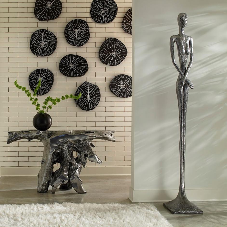 Brivo Freeform Console Table, Liquid Silver by PHILLIPS COLLECTION