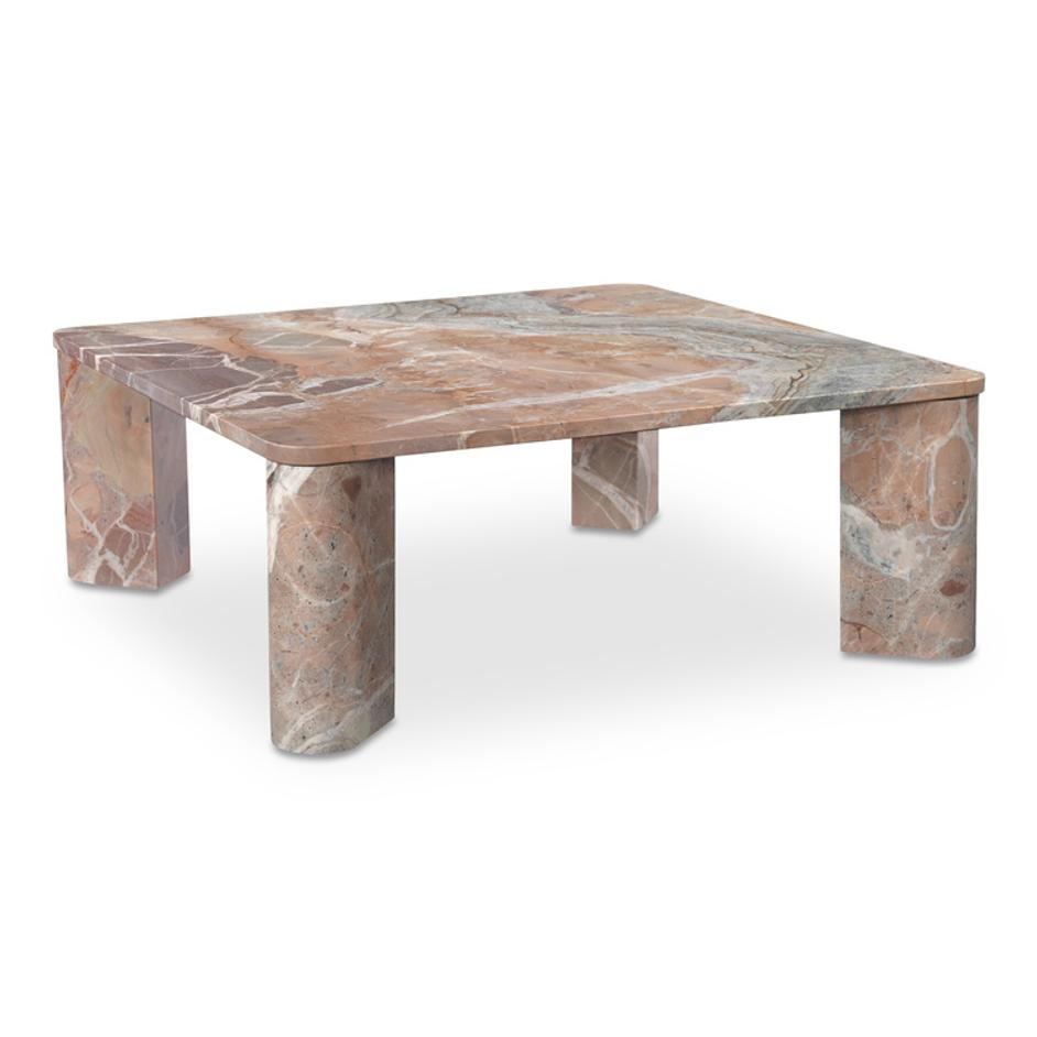 Segment Coffee Table Orange Levante Marble by Moes Home