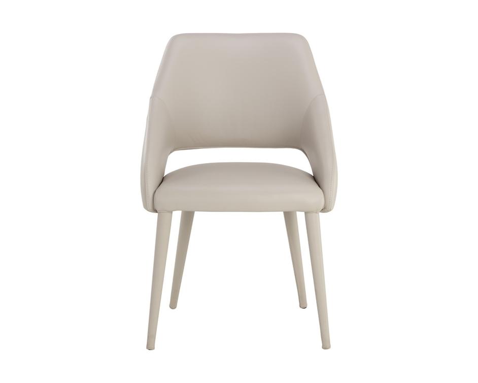 GALEN DINING ARMCHAIR - LINEA LIGHT GREY LEATHER by Sunpan
