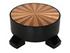 Tambour Mahogany Coffee Table with Veneer Top in Hand-Rubbed Black by Noir Furniture