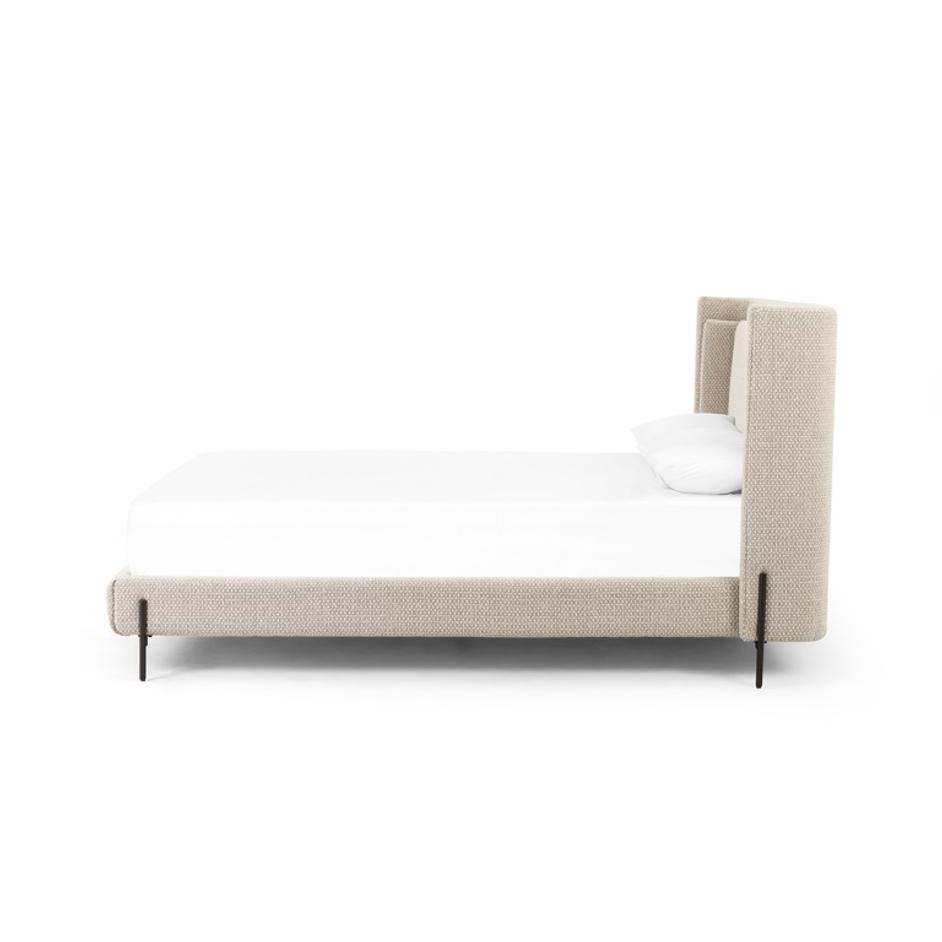 Dobson Bed In Perin Oatmeal In Queen by FOUR HANDS