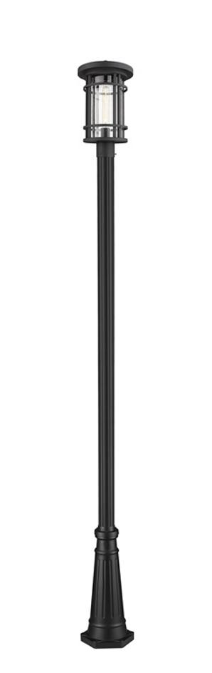 Jordan 1 Light Outdoor Post Mounted Fixture in Black Finish by Z-Lite