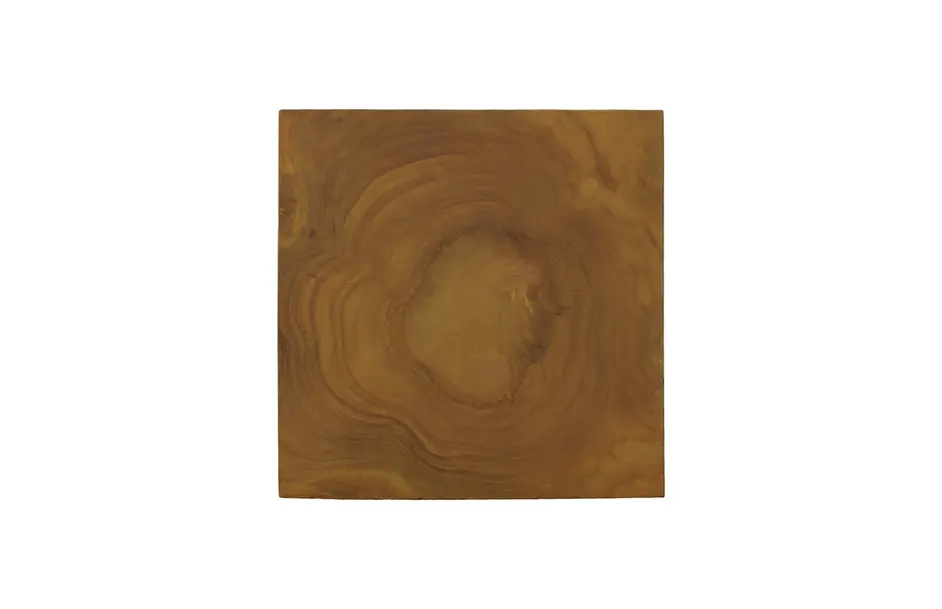 Teak Slice Stool, Square, Warm Teak Red Finish by Phillips Collection