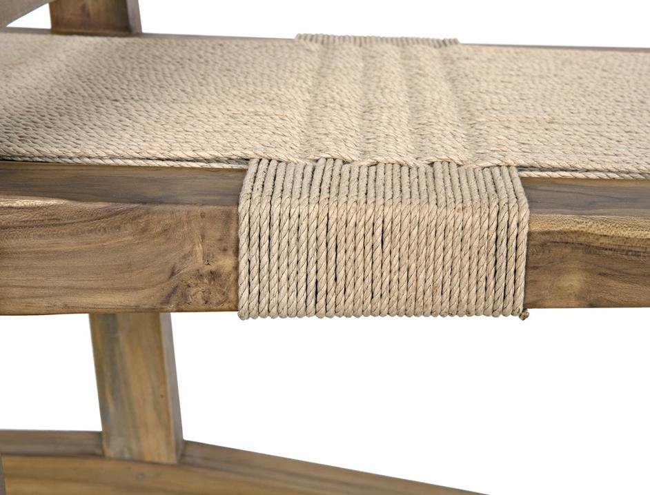 Salam Teak and Rope Chair with Clear Coat Flat Finish by Noir Furniture