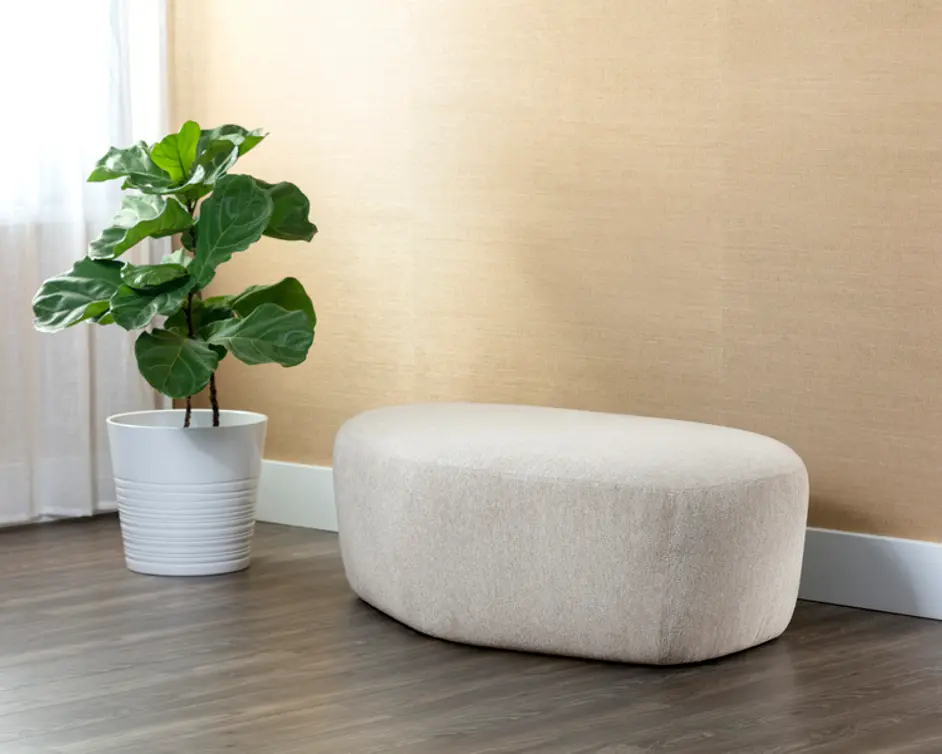 SORAYA OTTOMAN - DOVE CREAM by Sunpan