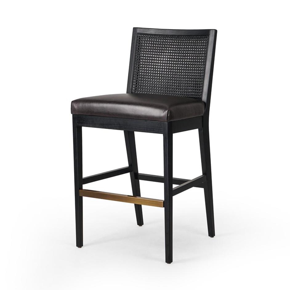 Antonia Cane Armless Bar + Counter Stool - Sonoma Black by Four Hands
