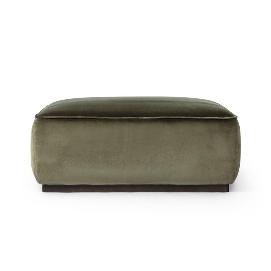 Sinclair Square Ottoman-36" In Surrey Olive-Sienna Brown by Four Hands