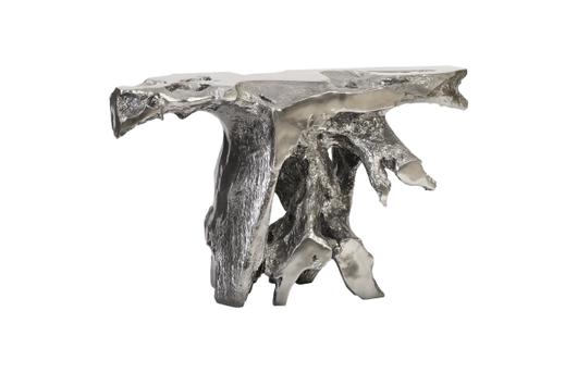 Brivo Freeform Console Table, Liquid Silver by PHILLIPS COLLECTION