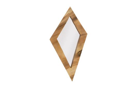 Diamond Chamcha Wood Mirror, Large, Natural by PHILLIPS COLLECTION