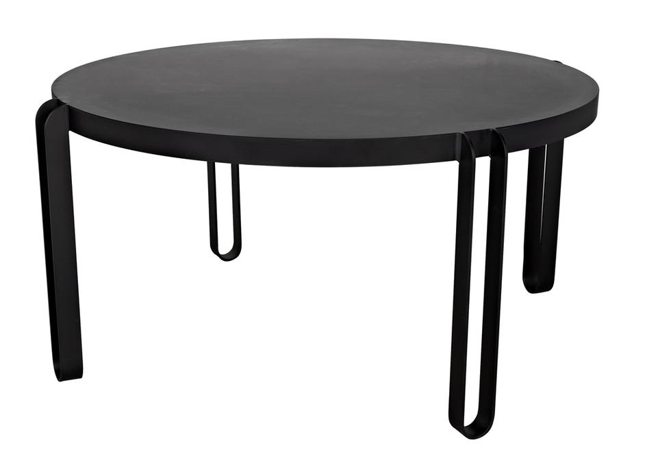 Marcellus Dining Table, 63", Black Metal by Noir Furniture