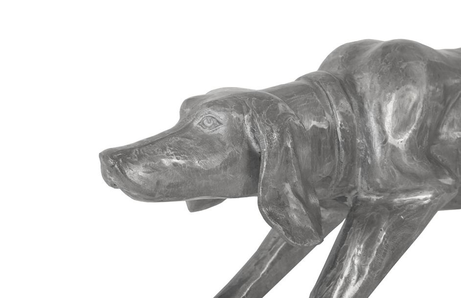 Walking Dog Sculpture, Black/Silver, Aluminum by PHILLIPS COLLECTION