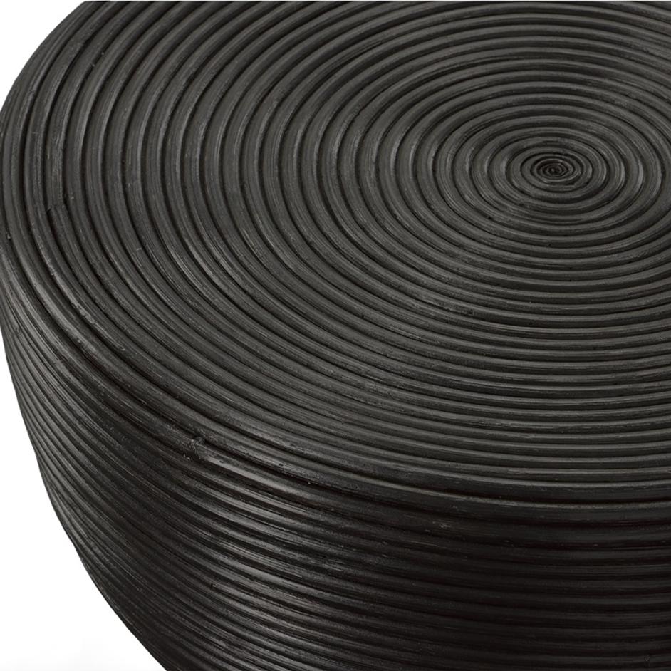 Bongo Black Rattan Side Table by Uttermost