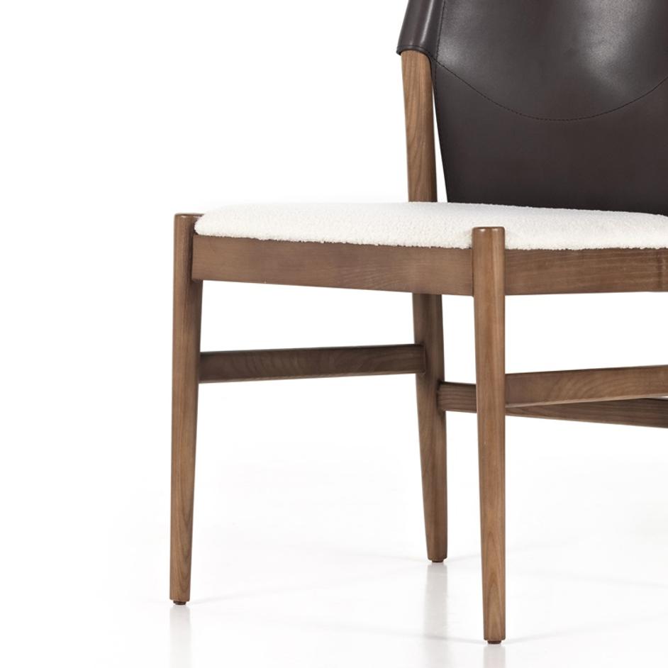 Lulu Armless Dining Chair In Espresso Leather by FOUR HANDS