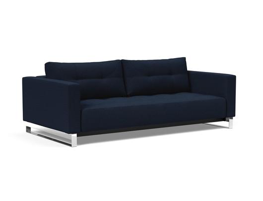 CASSIUS D.E.L. SLEEPER SOFA in MIXED DANCE BLUE FABRIC WITH Chrome legs 528 by INNOVATION USA