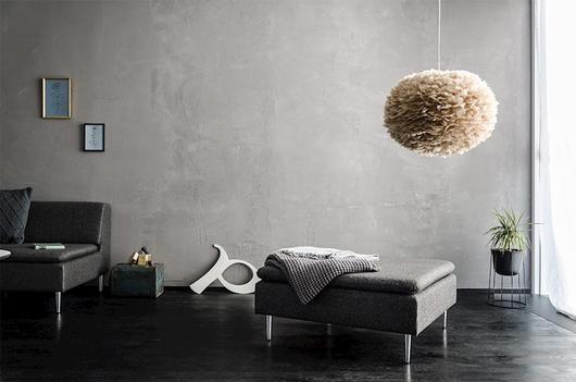 Eos Large Hardwired Pendant in Light Brown with White Cord by UMAGE