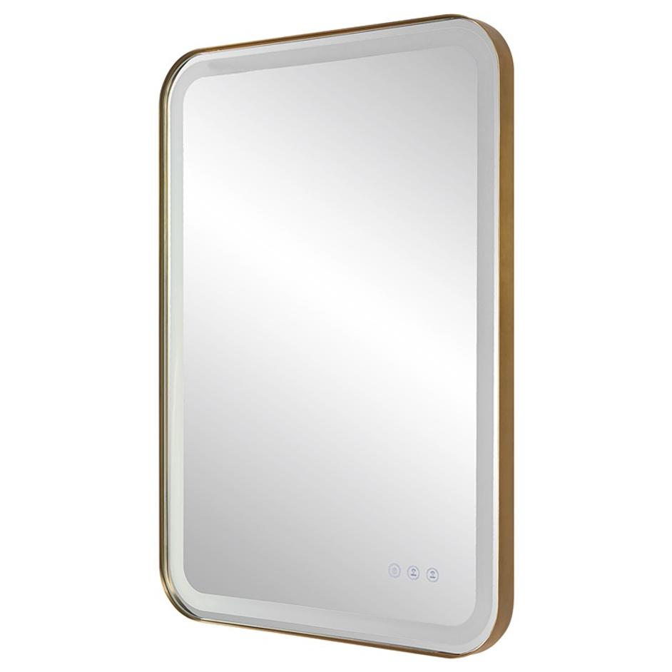 Crofton Lighted Brass Vanity Mirror by Uttermost