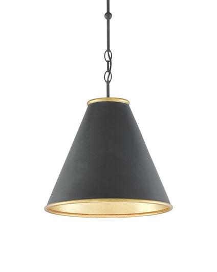 Pierrepont Black Small Pendant In Black & Gold by Currey & Company