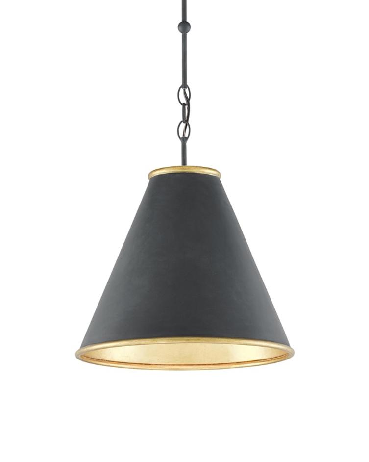 Pierrepont Black Small Pendant In Black & Gold by Currey & Company