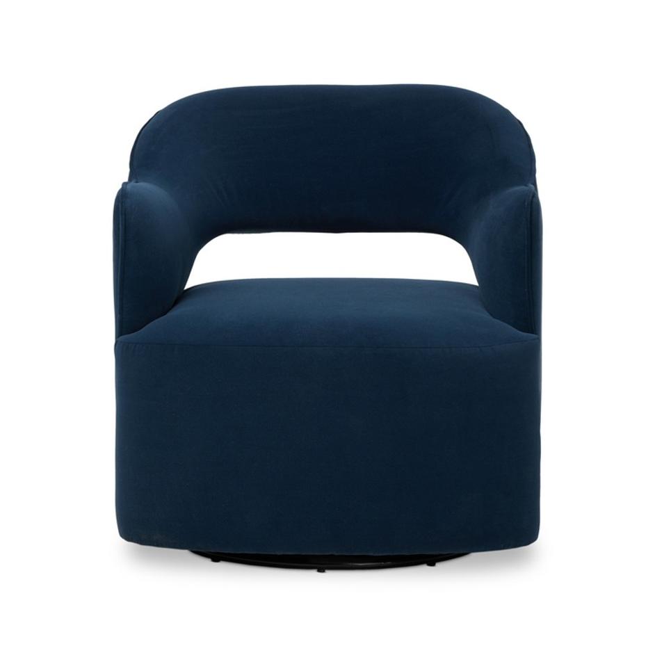 Blythe Swivel Chair - Crypton Henry Navy by Four Hands