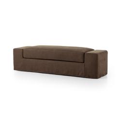 Wide Arm Slipcover Accent Bench - Brussels Coffee by Four Hands