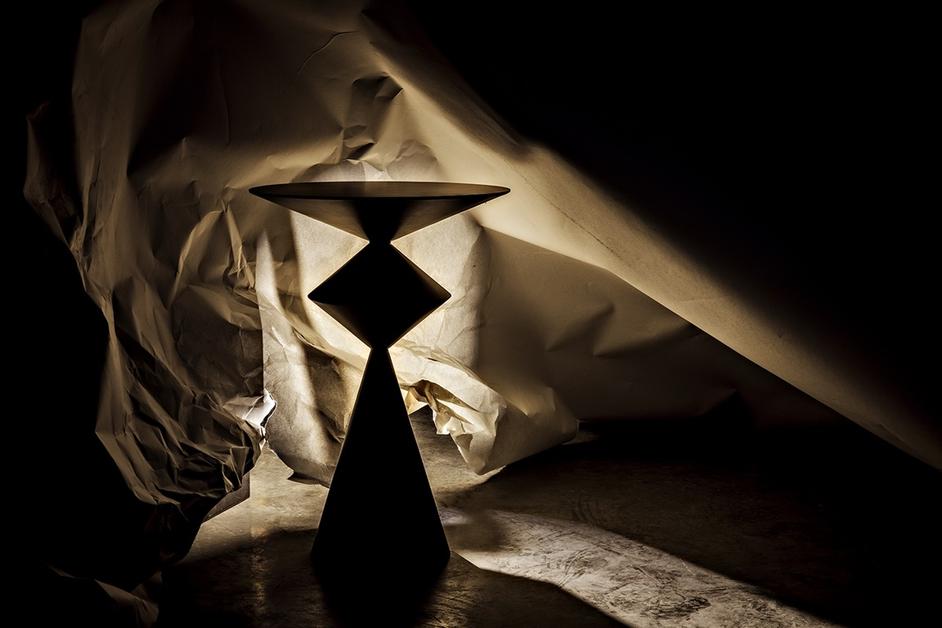 Zasa Side Table, Black Steel by Noir Furniture