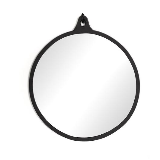 Hyde Round Mirror In Black Aluminum by FOUR HANDS