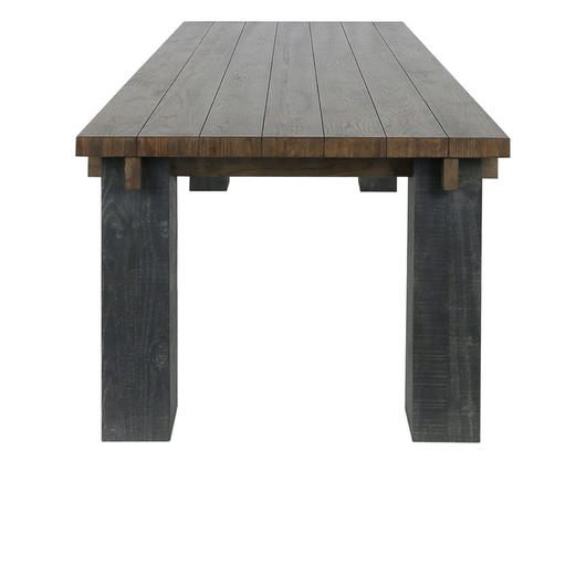 Duncan Reclaimed Pine 90" Dining Table Suede Brown/Carbon Black by Classic Home