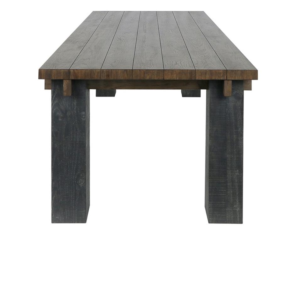 Duncan Reclaimed Pine 90" Dining Table Suede Brown/Carbon Black by Classic Home