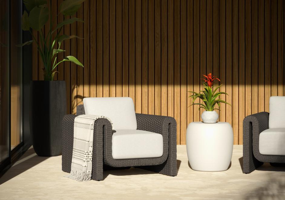 TIBI ARMCHAIR - GREY - LOUIS CREAM by Sunpan