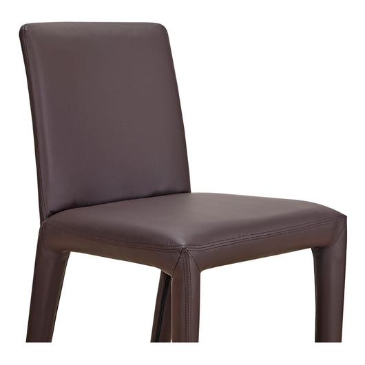 Monte Dining Chair Dark Brown Vegan Leather - Set Of Two by Moes Home