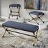 Firth Small Navy Fabric Bench by Uttermost
