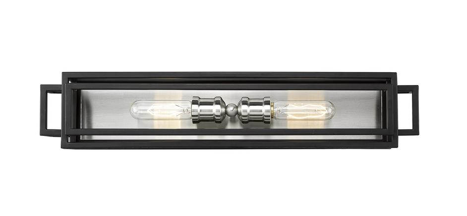 Titania 2 Light Vanity in Black + Brushed Nickel Finish by Z-Lite