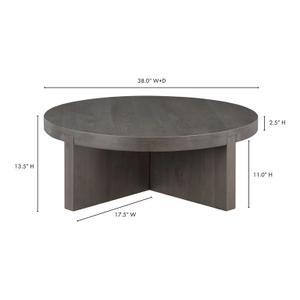 FOLKE ROUND COFFEE TABLE DARK BROWN by Moes Home