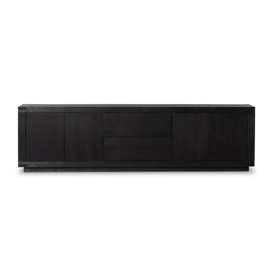Warby Media Console In Worn Black Veneer by Four Hands