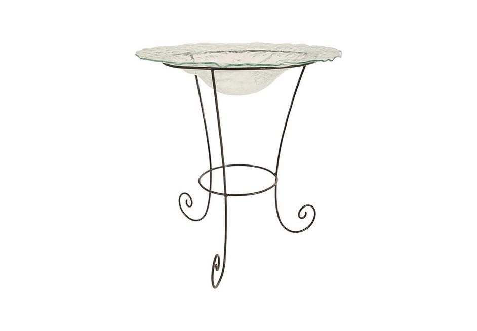 Frosted Glass Bowl on Stand, MD by PHILLIPS COLLECTION