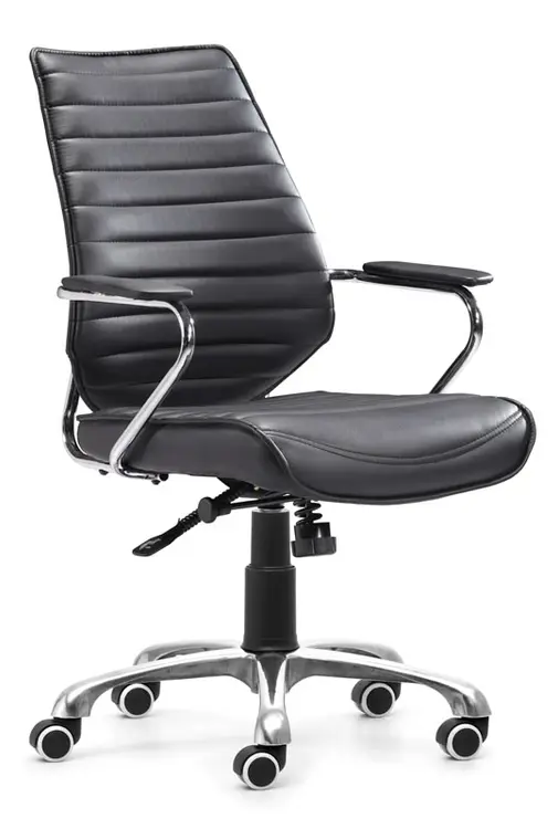 Enterprise Low Back Office Chair Black by Zuo Modern