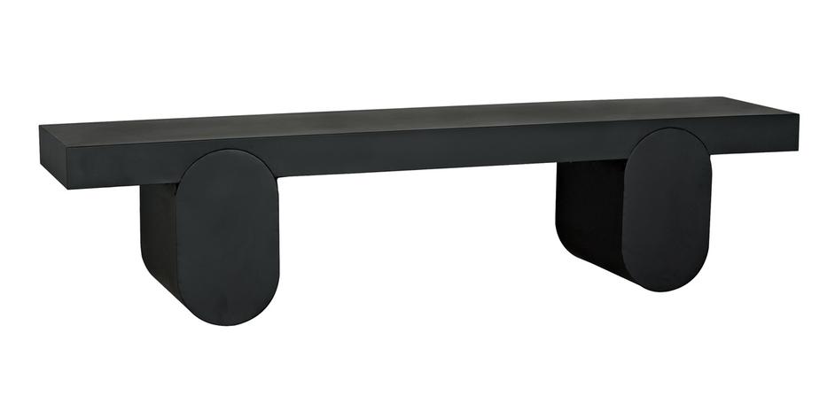 Evora Industrial Steel Coffee Table in Matte Black by Noir Furniture